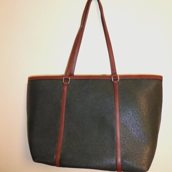 Green Tote with brown accents - Picture 1 of 4